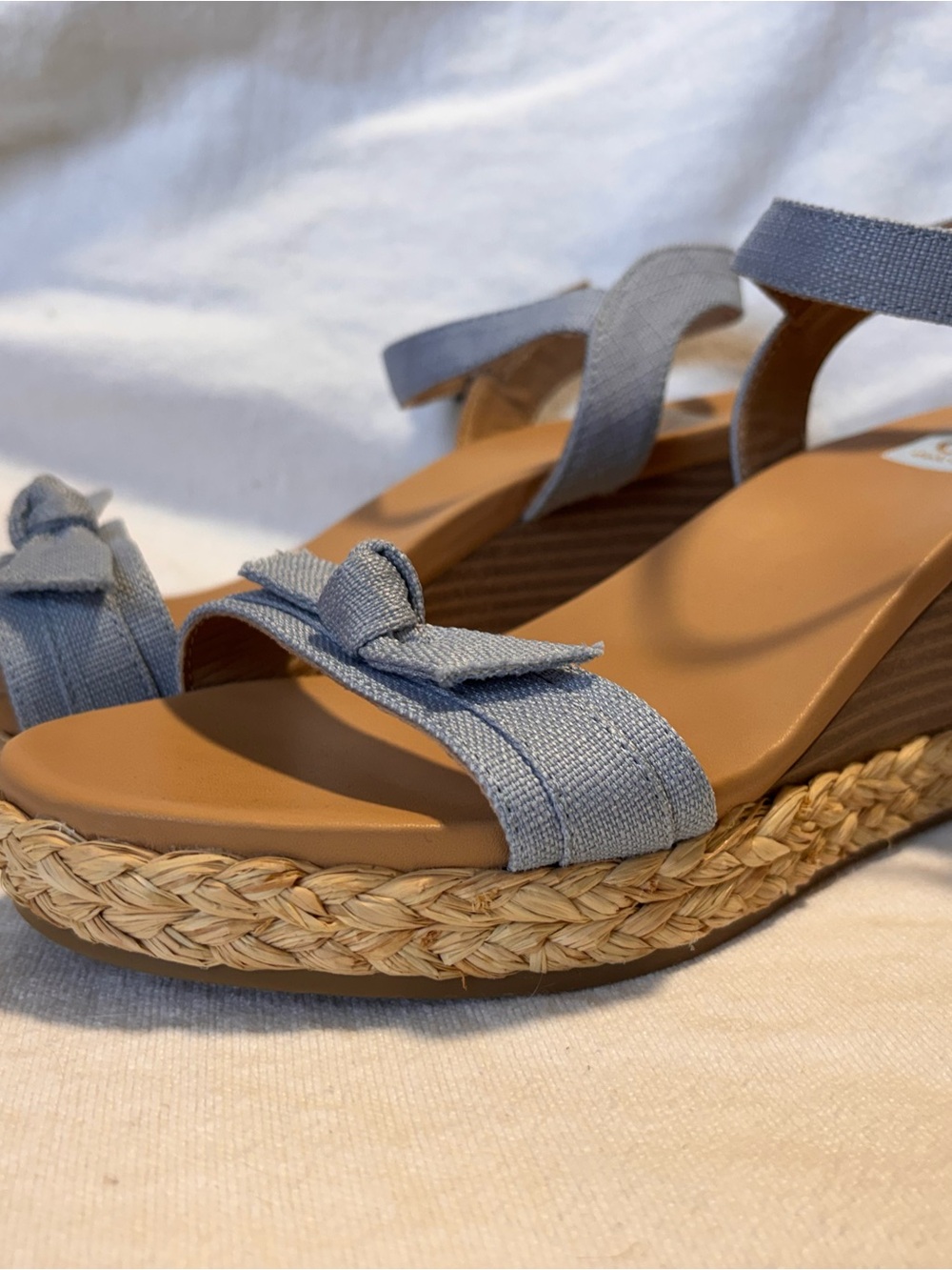 Dolce Vita Light Blue Knot Front Espadrille Wedges
